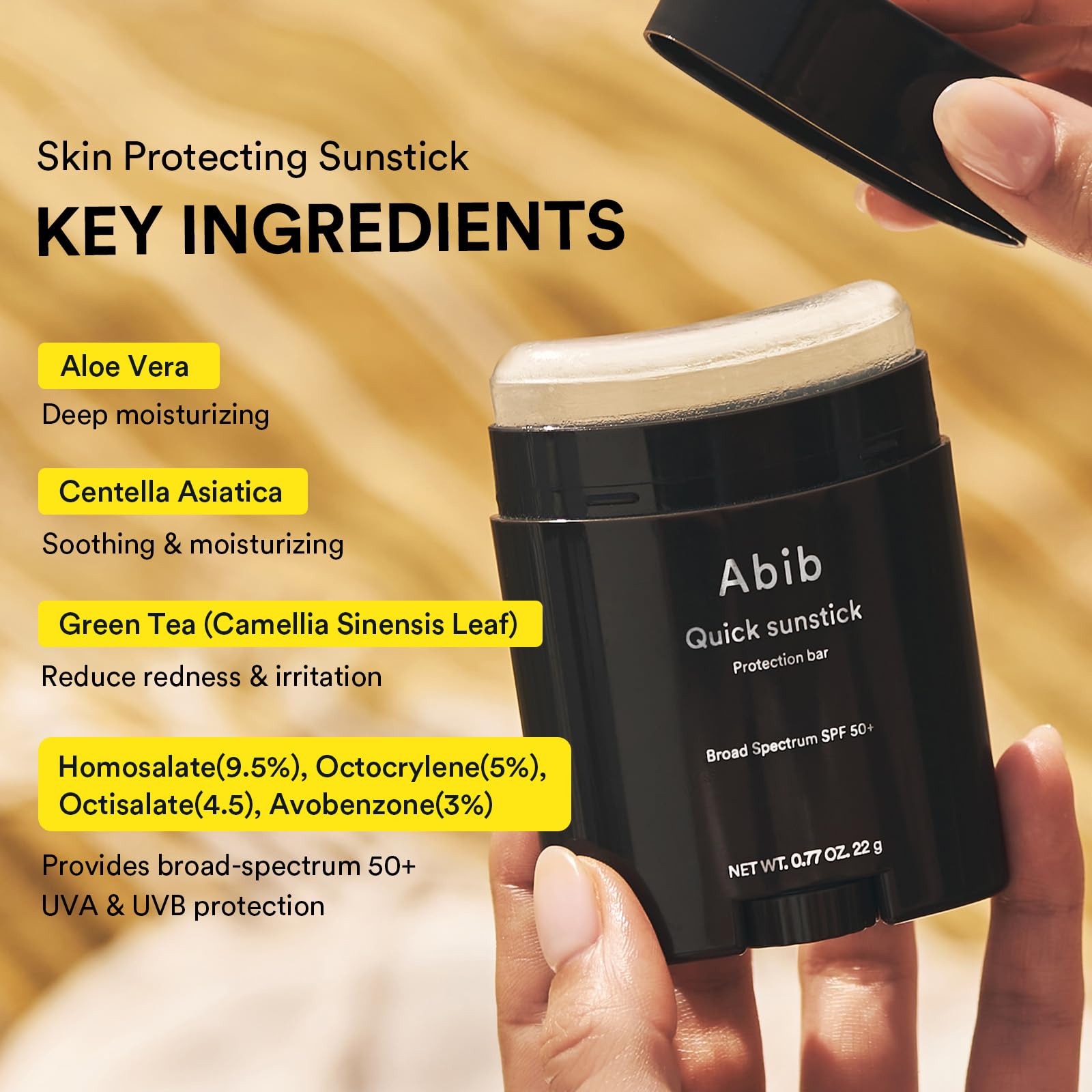 Glowing finish from Abib Sunstick provides natural radiance without heaviness