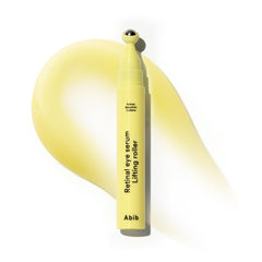 Abib retinal eye serum lifting roller closeup showing cooling texture for refreshed under-eye skin