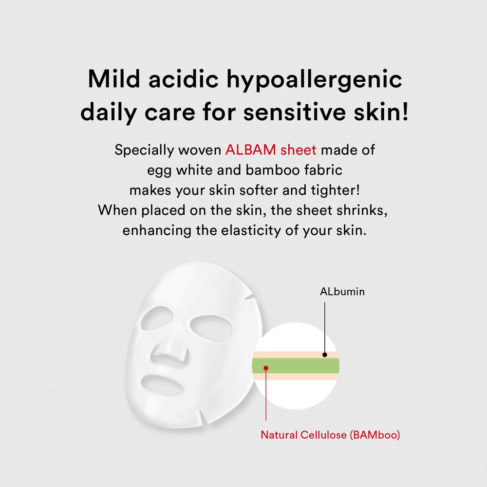 Abib sheet mask on face delivering gentle hydration during routine