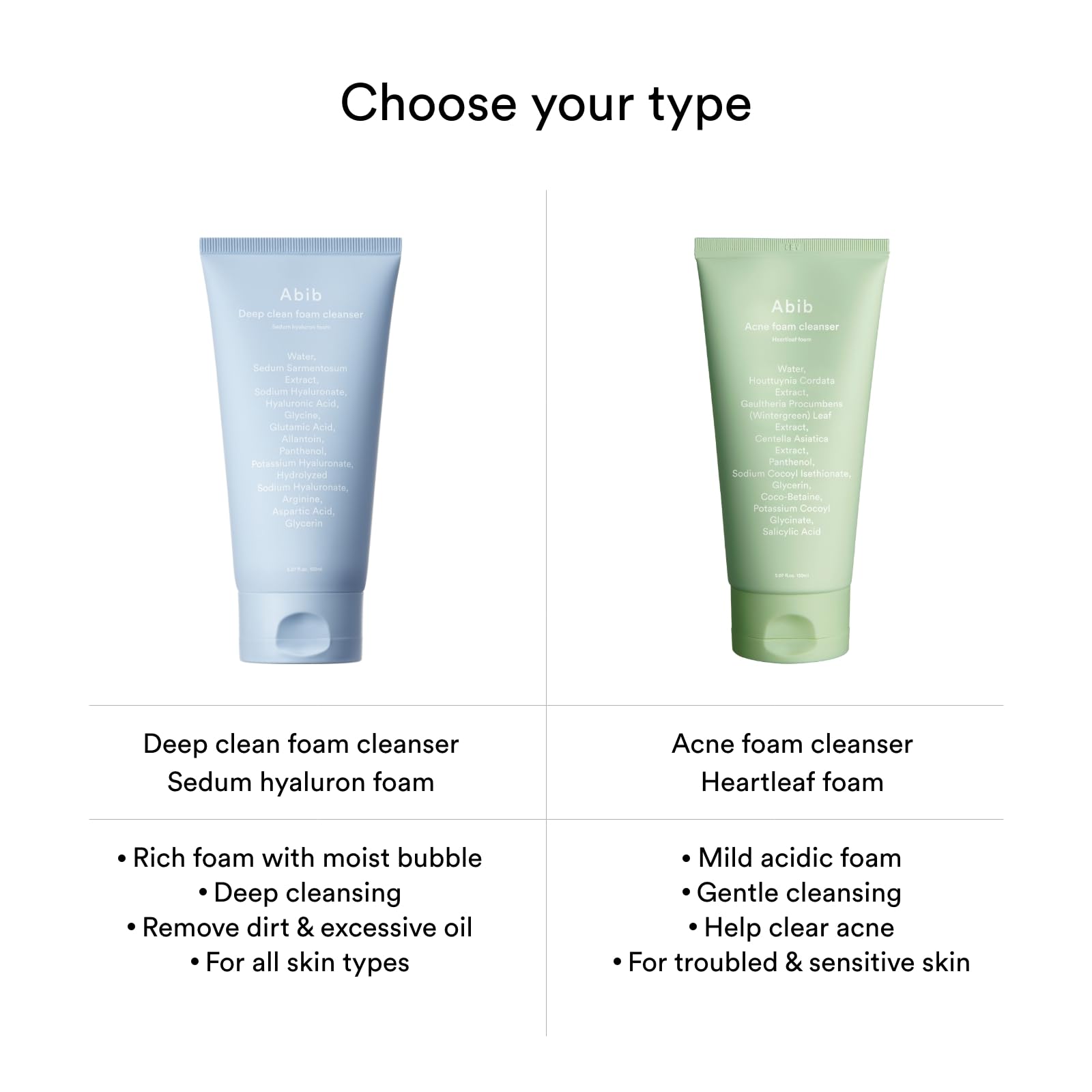 Abib skincare routine setup with cleanser on countertop