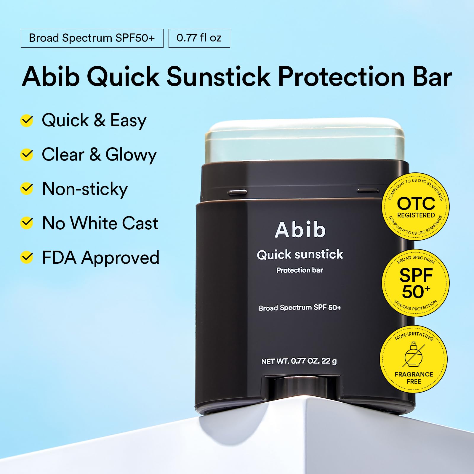 Abib Airy Quick Sunstick provides a clear formulation with no white cast.