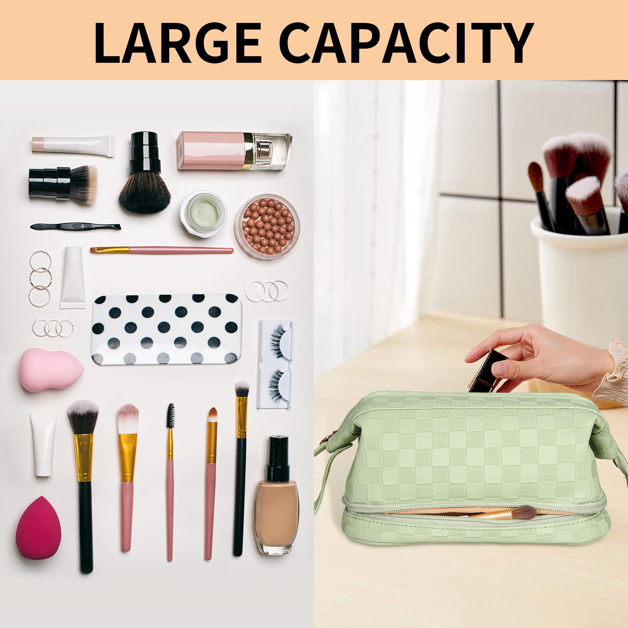 Abiudeng premium PU leather construction combines soft touch and durability for daily or travel use.