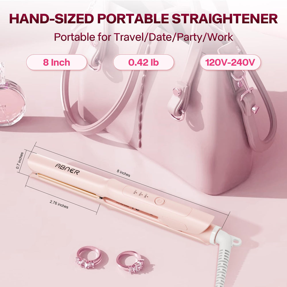 ABNER Mini Flat Iron with auto shut-off for safety.