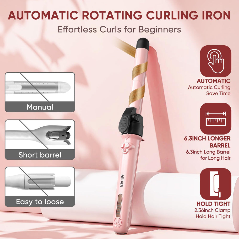 ABNER dual-voltage curling iron ideal for international travel