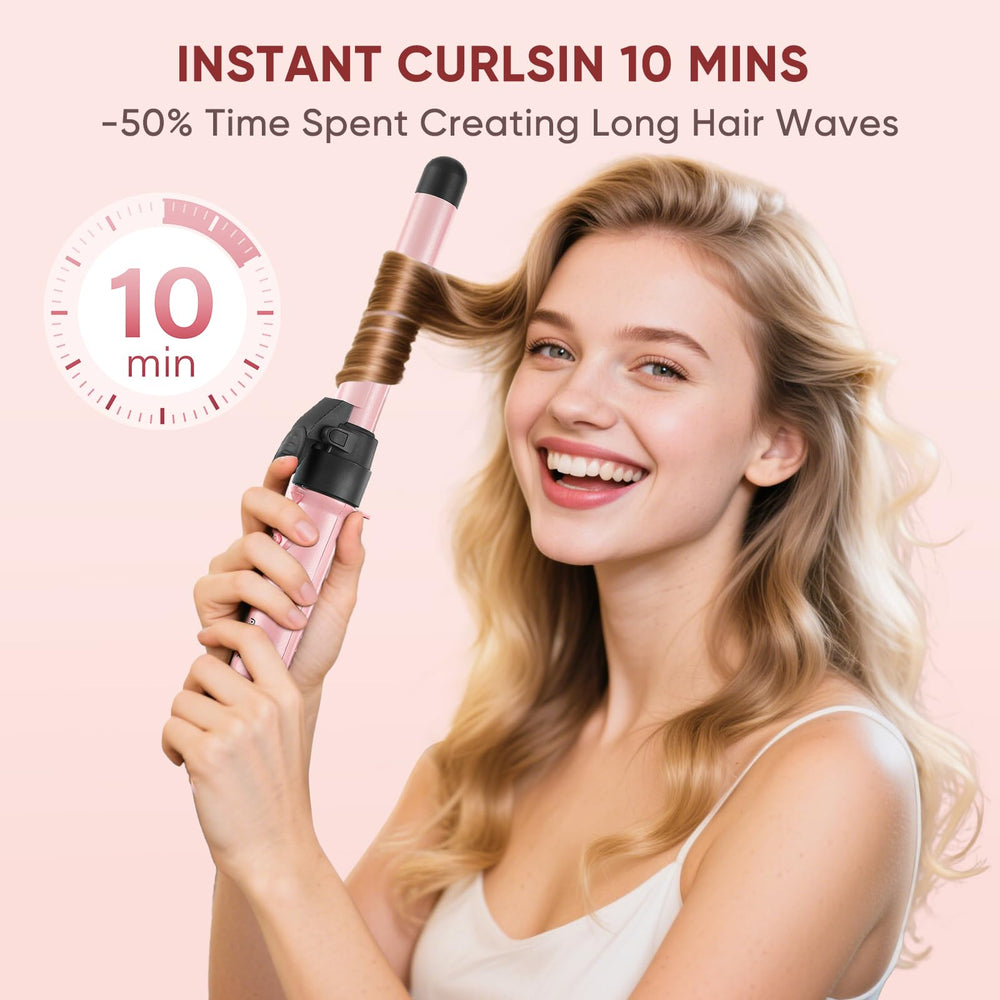 ABNER long-barrel curling wand designed for long hair with smooth curls