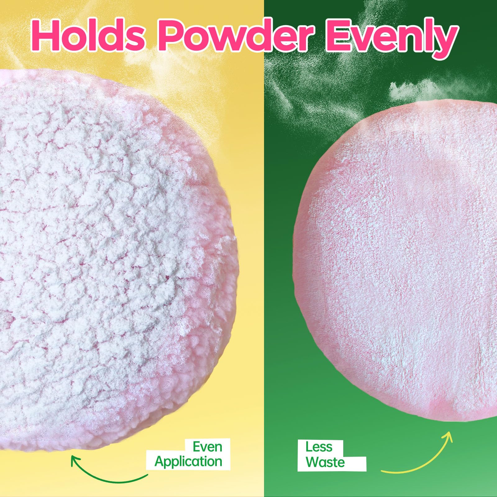ABOLINE powder puff container keeps powder fresh and puffs clean