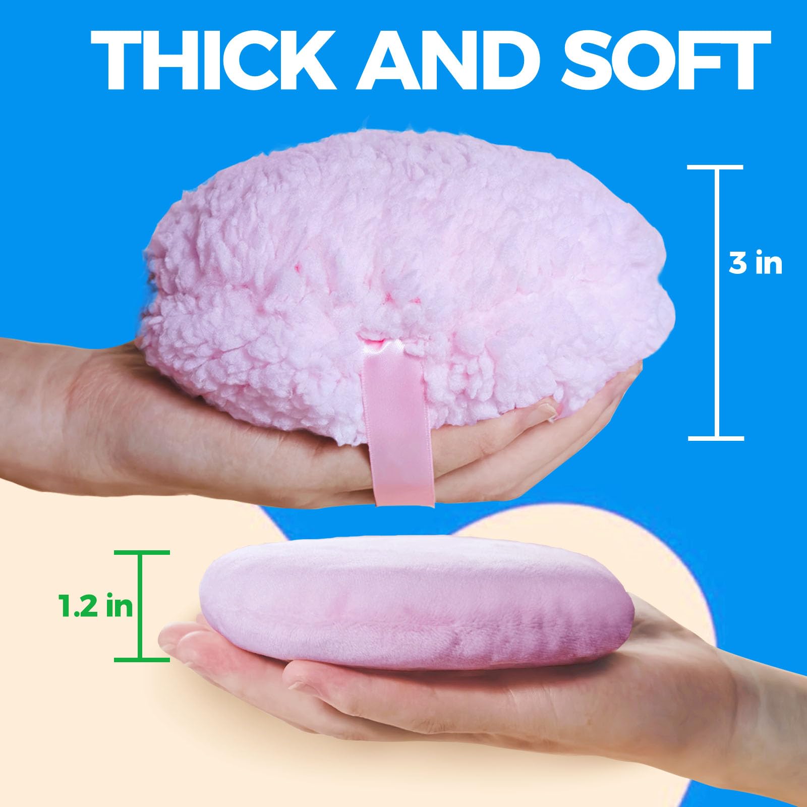 ABOLINE dual-set powder puffs offer multi-use convenience