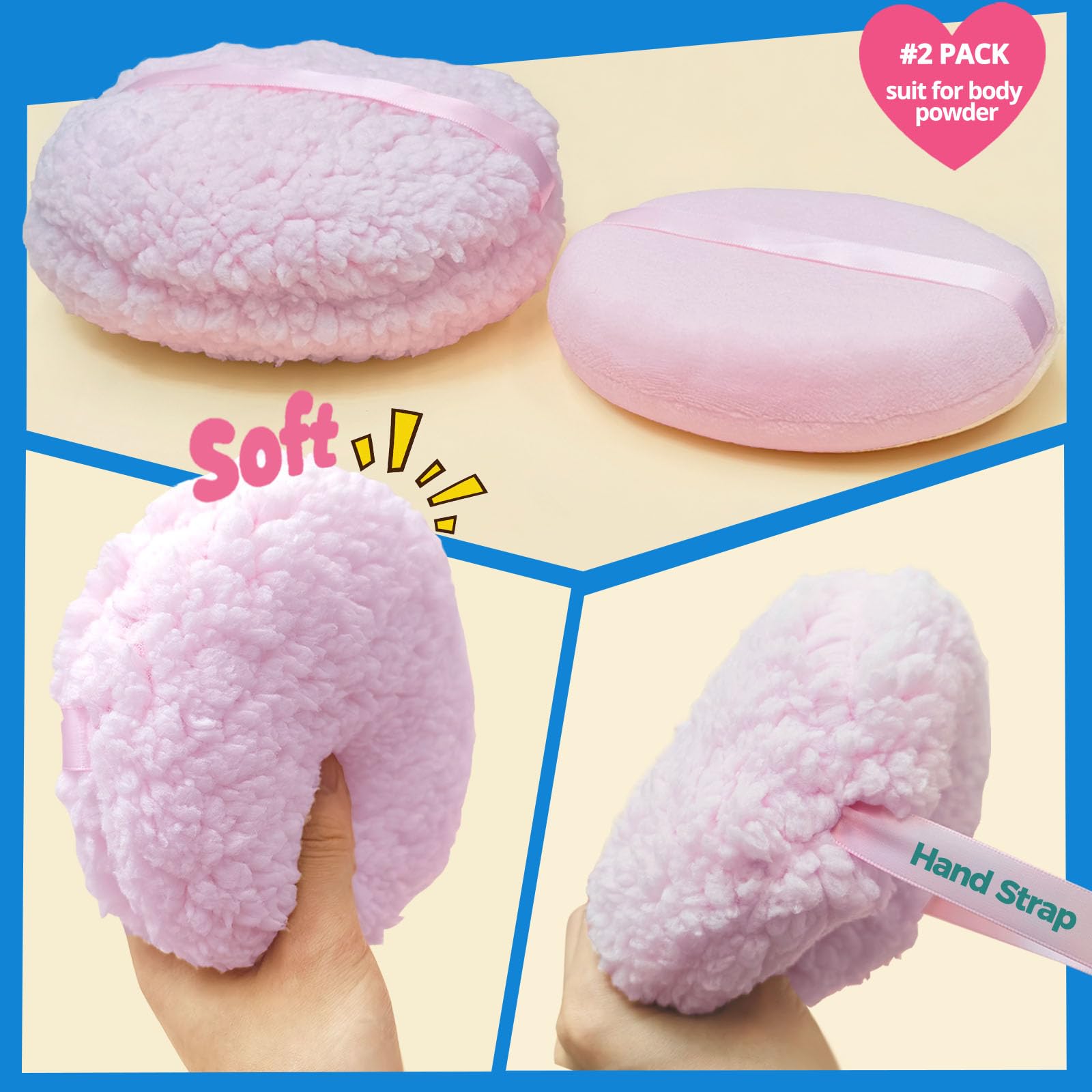 ABOLINE washable powder puff care demonstrates easy cleaning and reuse