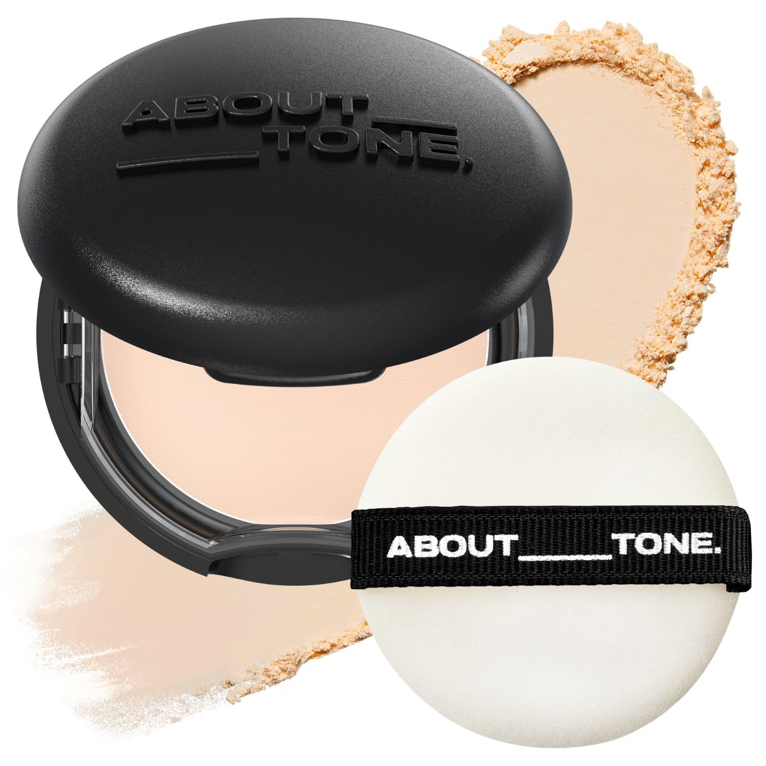 ABOUT TONE Blur Powder Pact compact with mirror for quick, natural coverage on the go