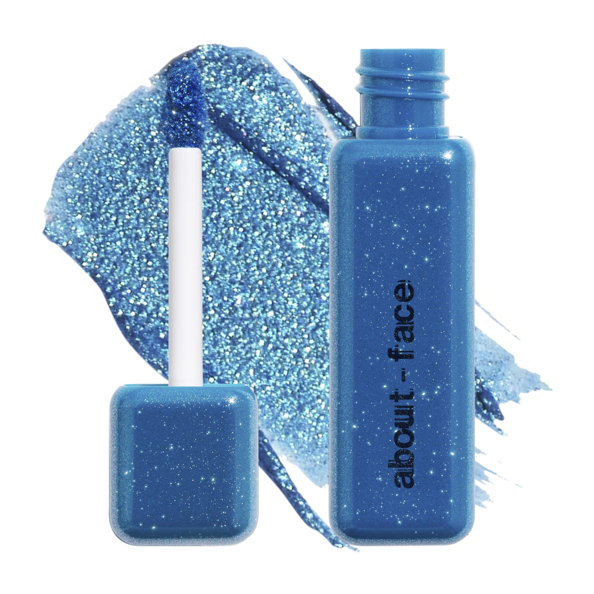 aboutface fractal glitter eye paint above santorini swatch for bold, fade-resistant sparkle