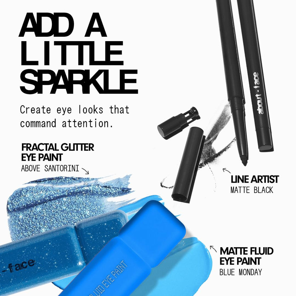 aboutface fractal glitter eye paint glitter pool closeup captures vivid sparkle