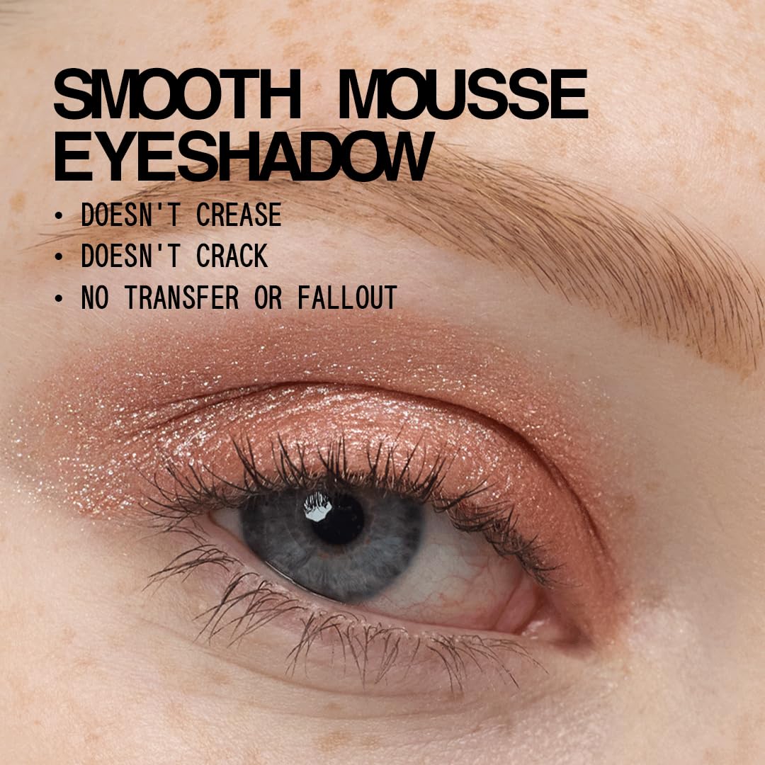 aboutface Fractal Glitter Eye Paint Smolder application demonstrates smooth mousse texture on eyelids
