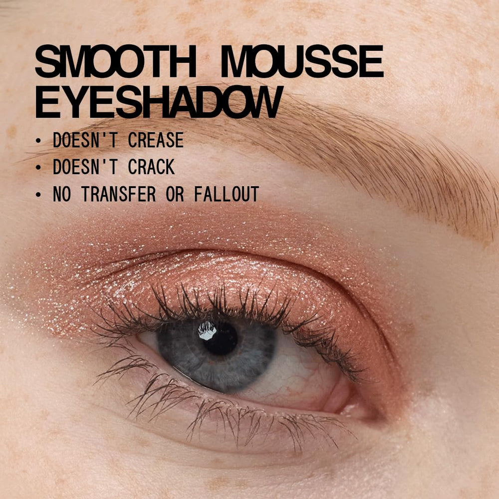 aboutface Fractal Glitter Eye Paint Smolder application demonstrates smooth mousse texture on eyelids