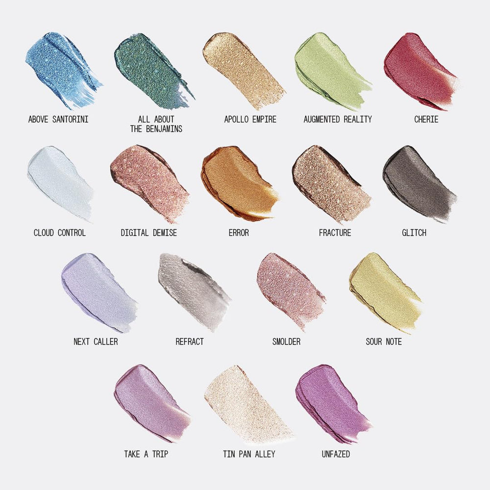 aboutface fractal glitter eye paint water-resistant formula withstands heat and humidity