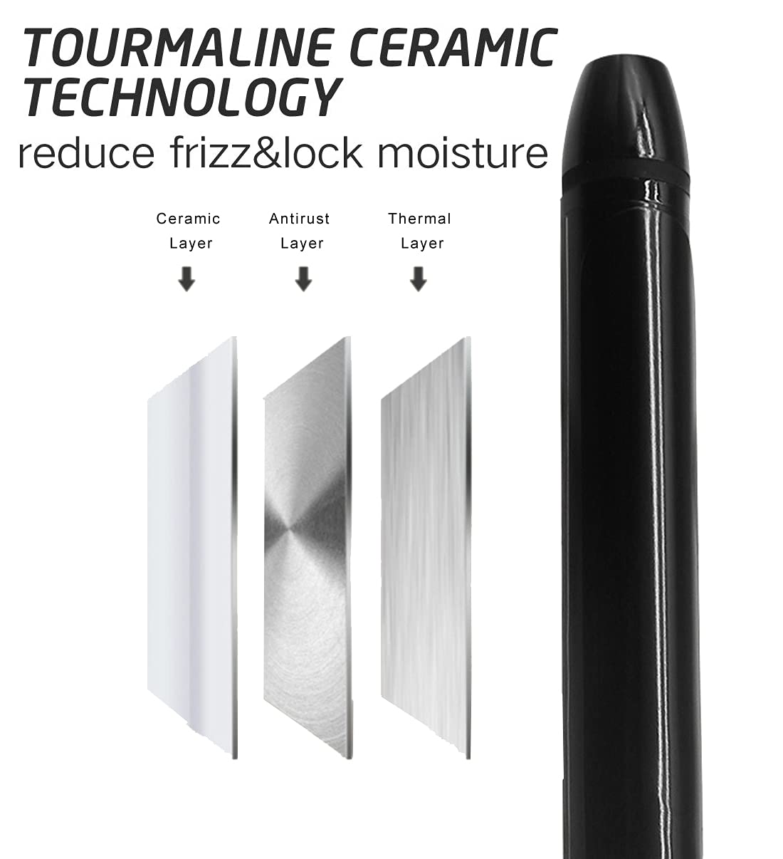 abp curling iron ceramic coating demonstrates even heat for snag-free styling