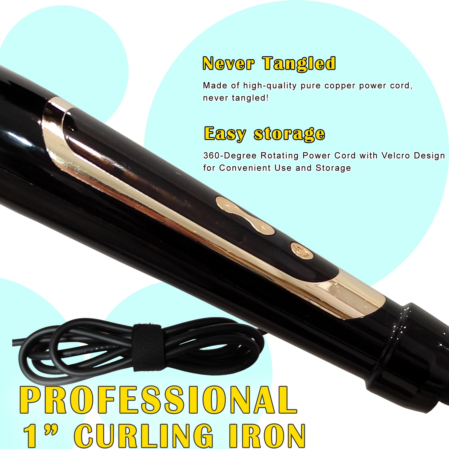 abp curling iron includes heat-resistant glove for safe styling.