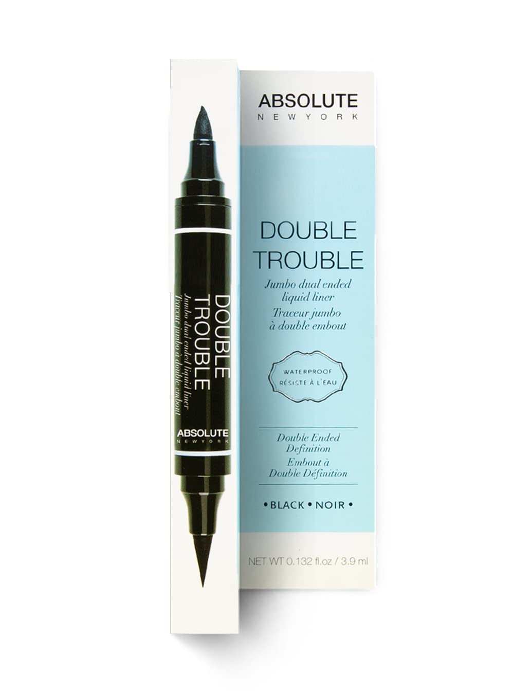 Absolute New York Double Trouble Liner dual-ended design in-use shot enabling versatile looks.
