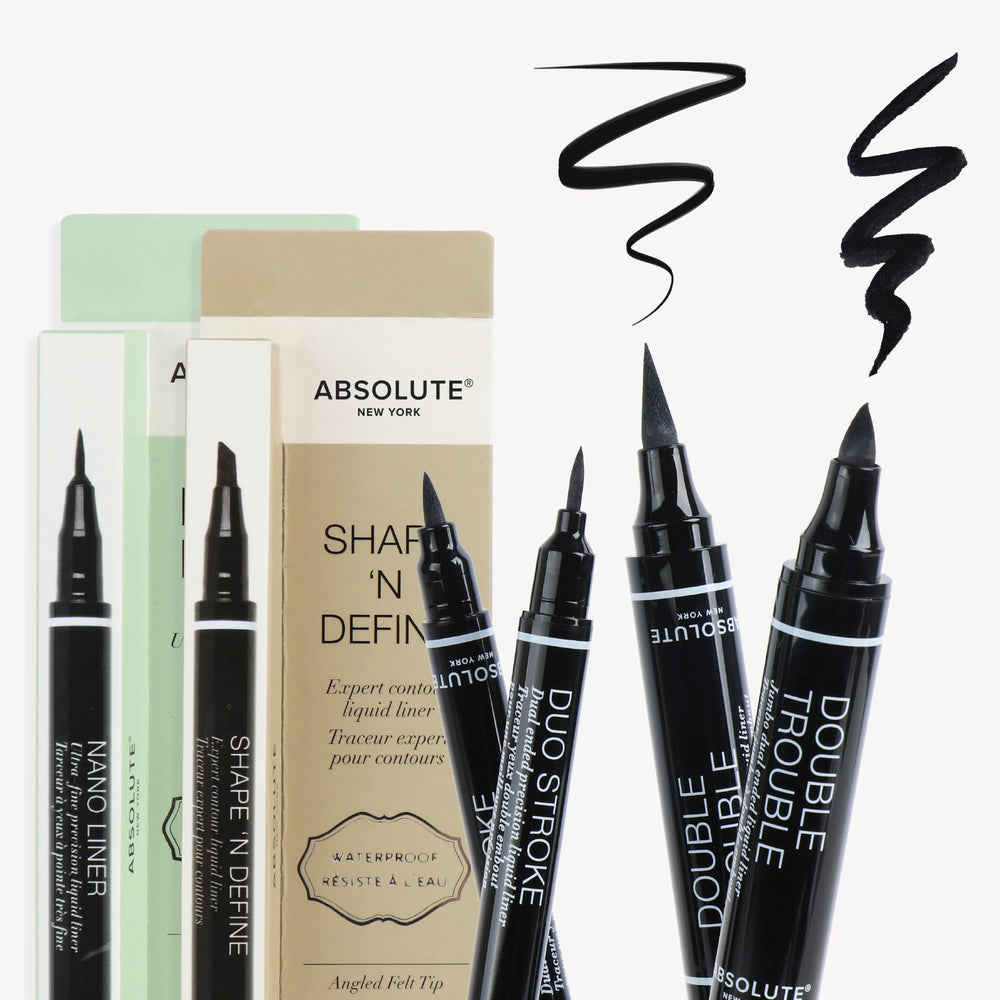 Absolute New York Double Trouble Liner precision tip ideal for inner corners and layering.