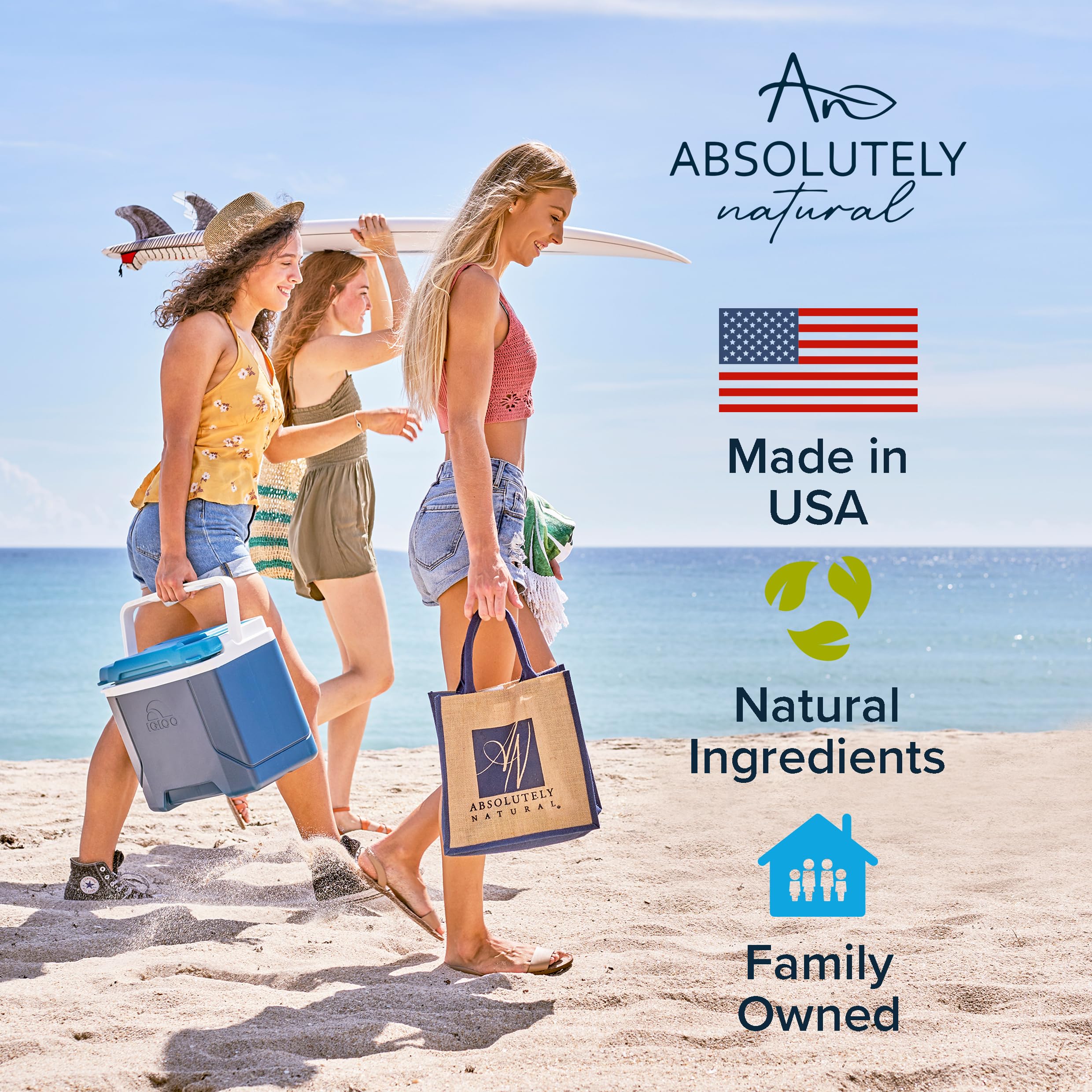 Absolutely Natural aloe vera splash highlights soothing after-sun skin comfort