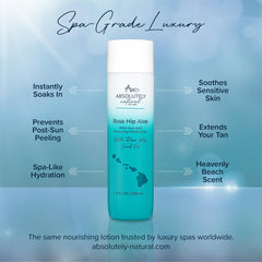 Absolutely Natural rose hip oil bottle emphasizes elasticity support and recovery