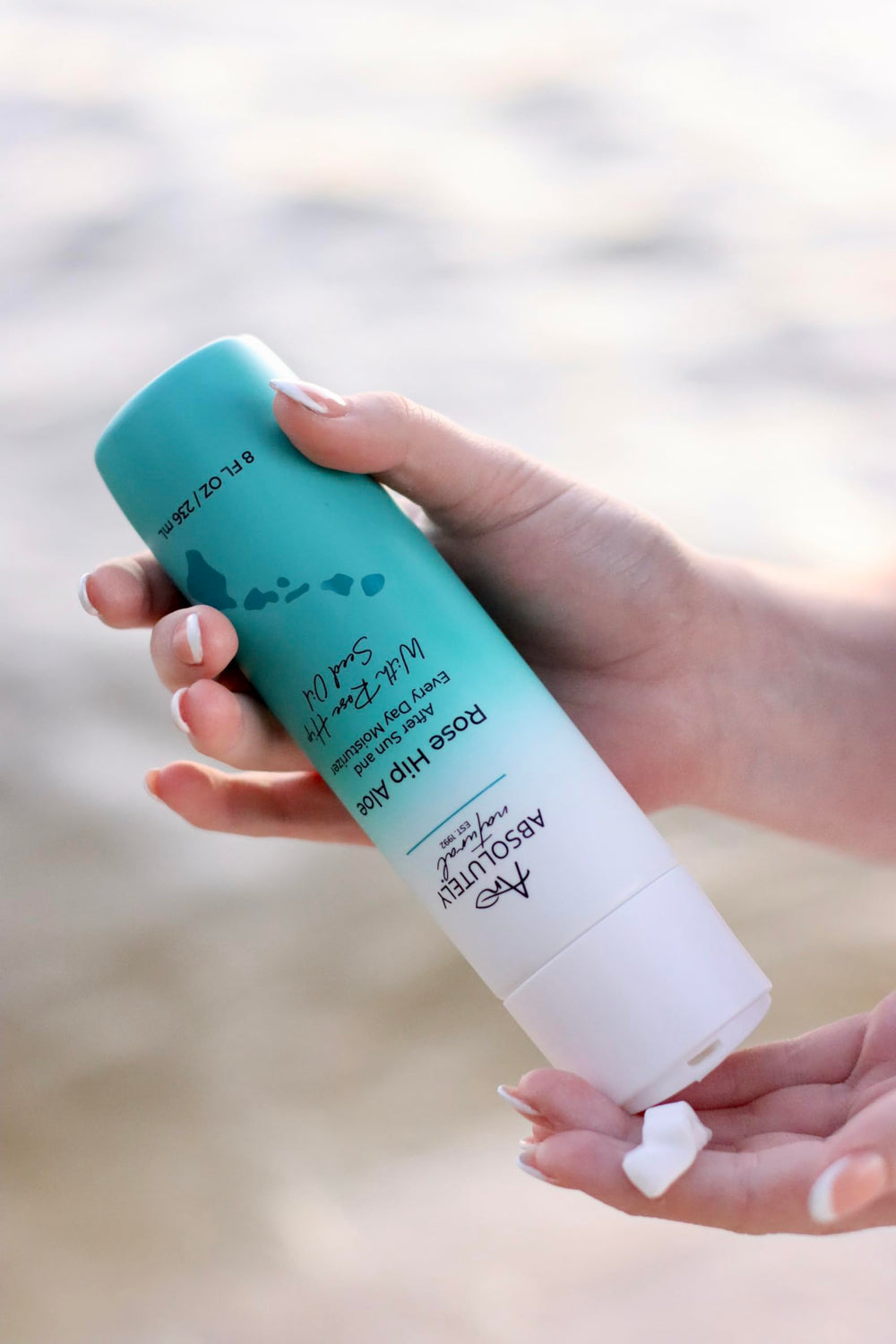 Absolutely Natural sun-kissed glow illustrates lasting radiance after sun exposure