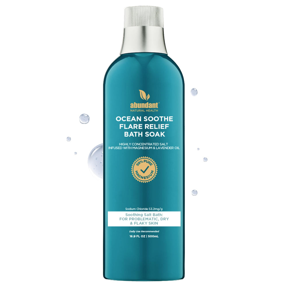 Abundant Natural Health Ocean Soothe cap pour demonstrates easy mineral blend for a relaxing soak