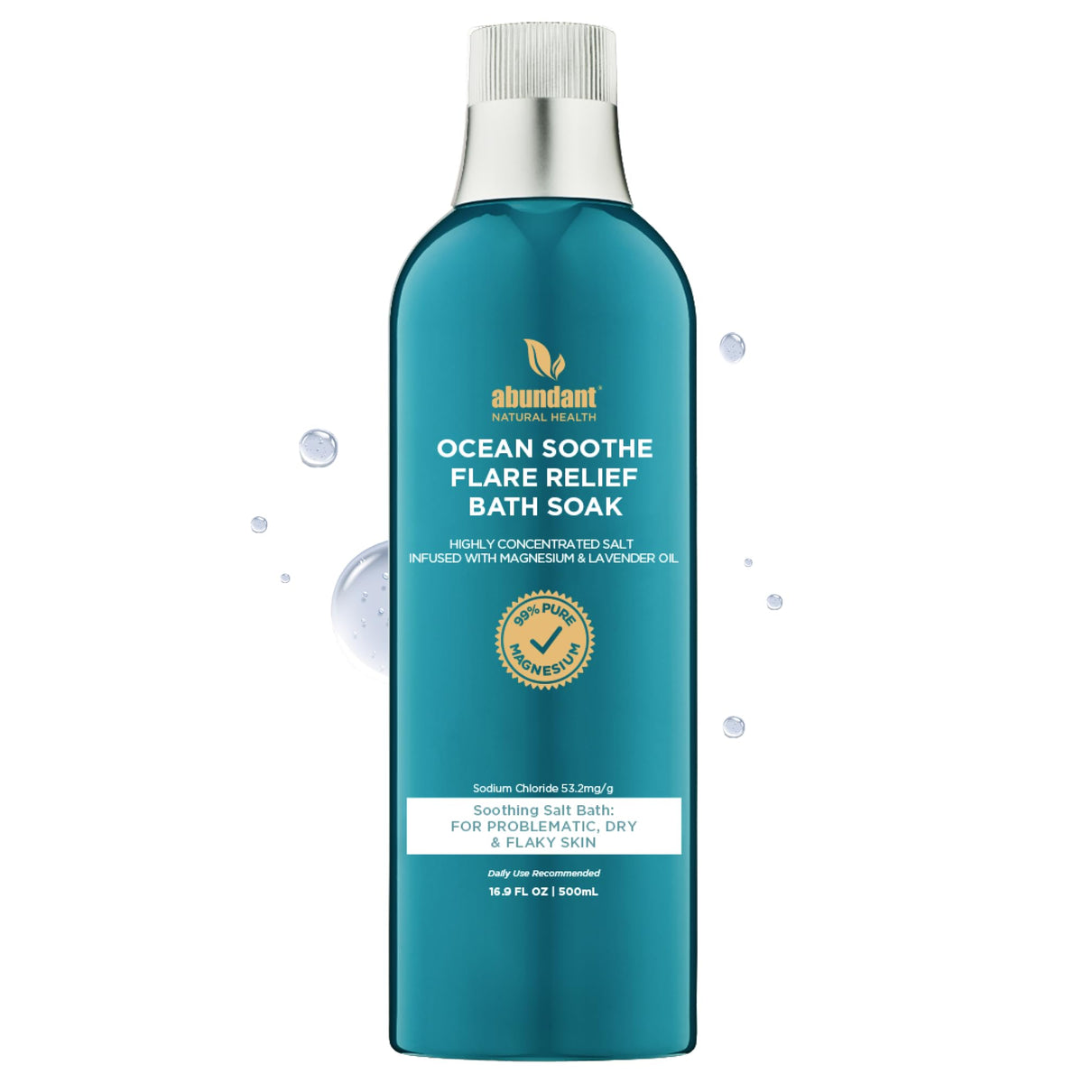 Abundant Natural Health Ocean Soothe cap pour demonstrates easy mineral blend for a relaxing soak
