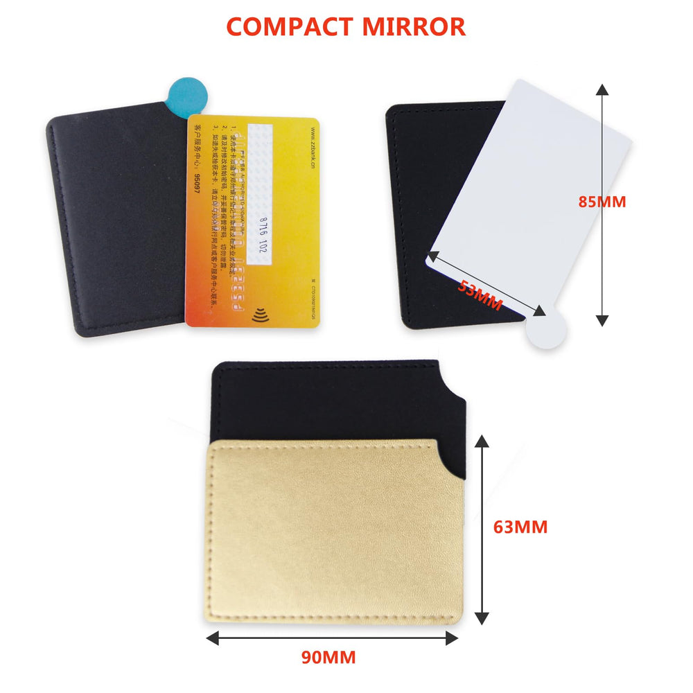 Espejo Abvsdu con funda de cuero negro, elegante y protegido para viaje.
