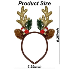 Abxqa headband with bells and foliage for playful holiday vibe.