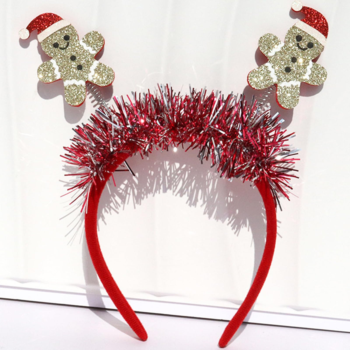 Abxqa glitter gingerbread headband sparkling at a festive party and photos