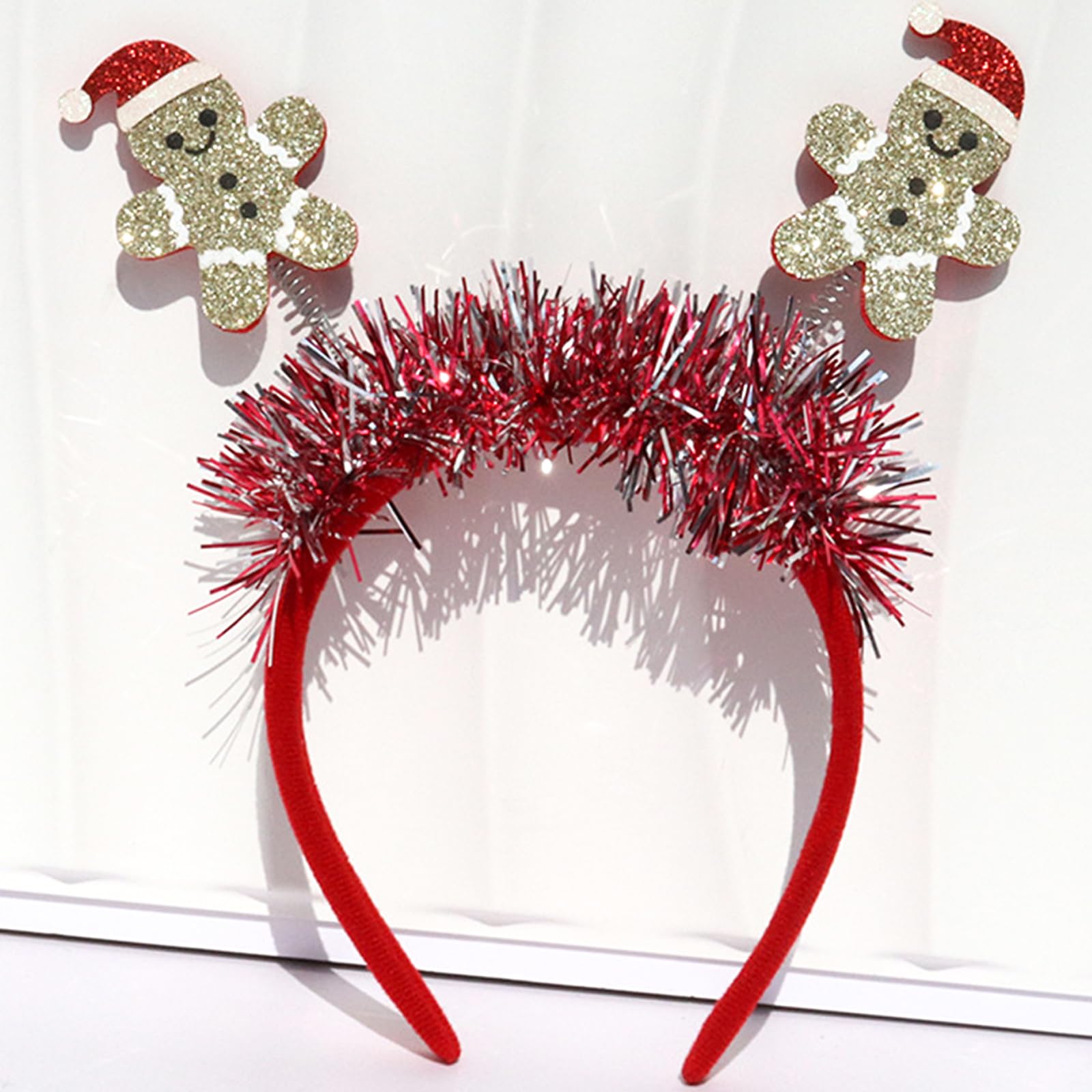 Abxqa glitter gingerbread headband sparkling at a festive party and photos