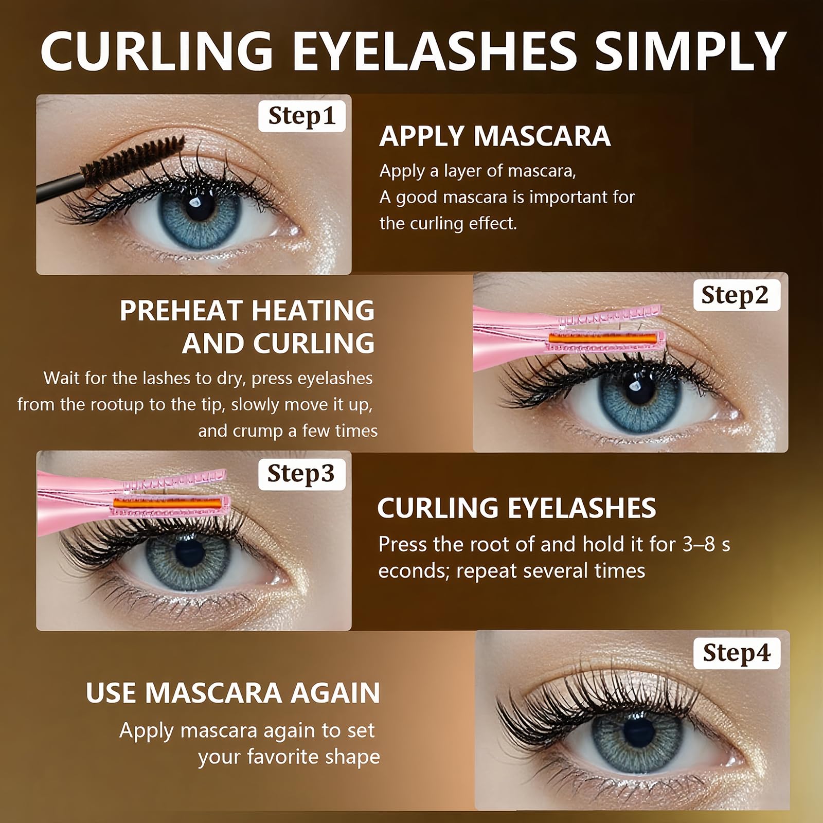 Acavado heated eyelash curler 8s heat-up supports quick morning routines.