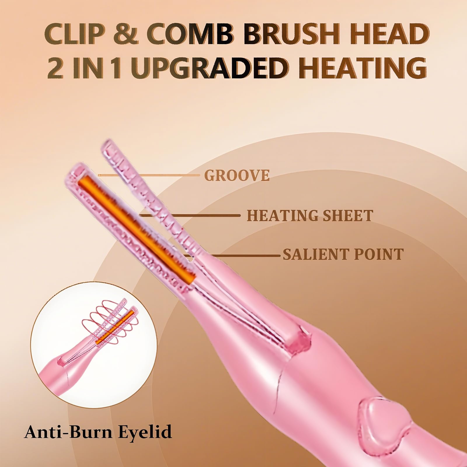 Acavado heated eyelash curler anti-burn design showcases safe thermal insulation.