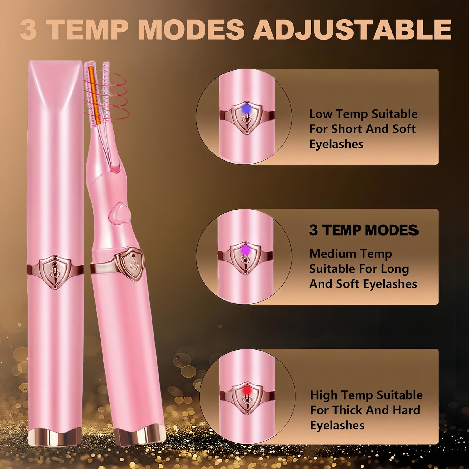 Acavado heated eyelash curler compact travel emphasizes portable beauty tool.