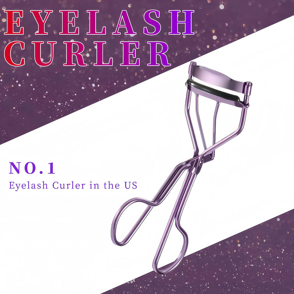 Acavado curler purple closeup showing soft silicone pad for gentle lift