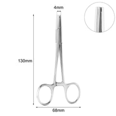 AccGin piercing clamps size options highlights 3mm, 4mm, 5mm for various piercings.