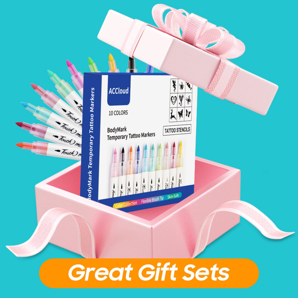 ACCloud party decorations bring easy, temporary body art to festivals and celebrations.