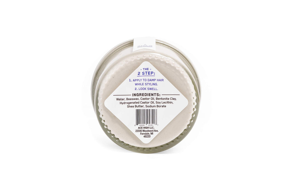 Ace High Hair Clay washes out clean due to water-based formula.