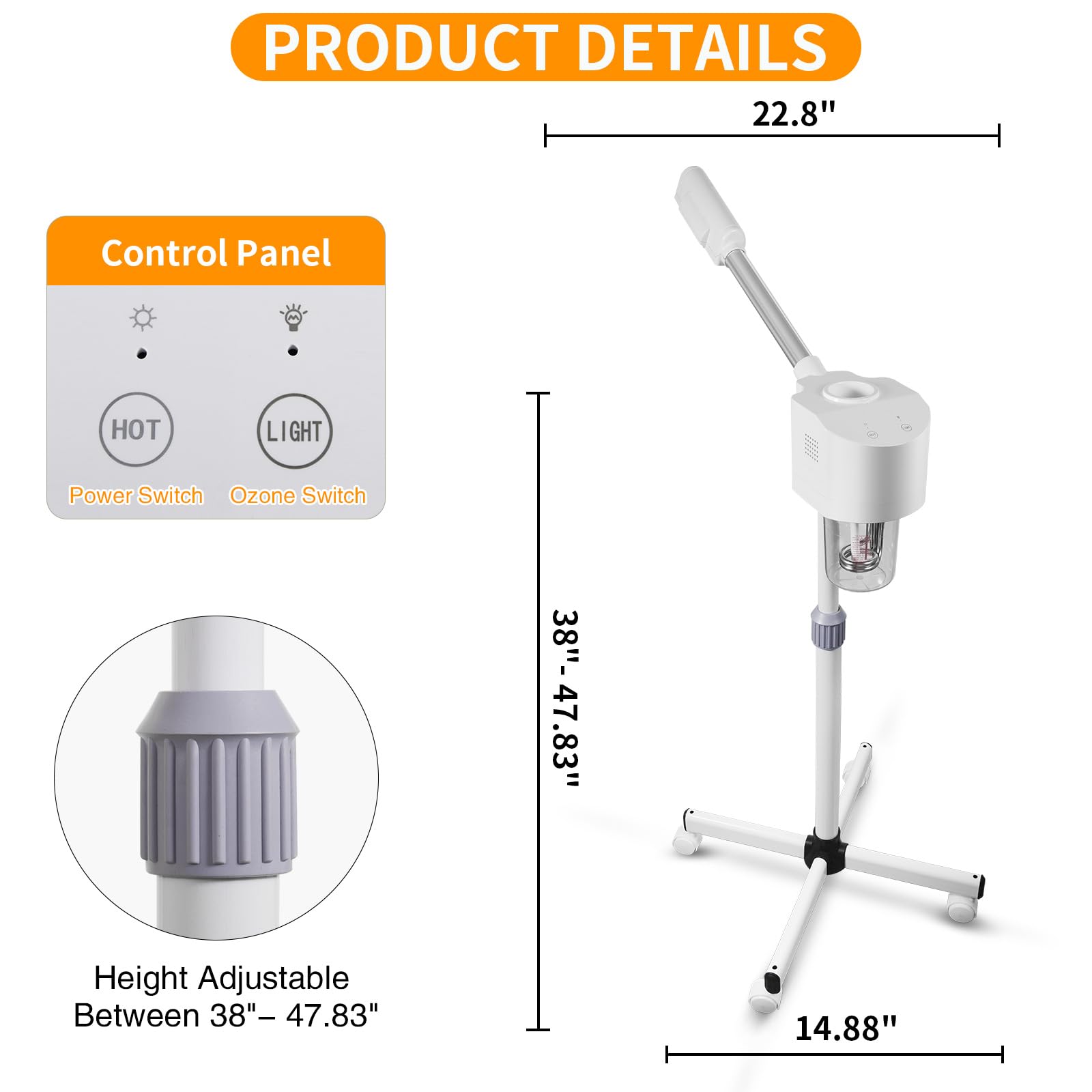 AceFox facial steamer 2-in-1 mode with steam and negative ions for deep cleansing