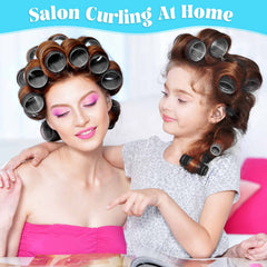 Acejoz hair roller colors hot pink, black, navy, purple for varied looks.