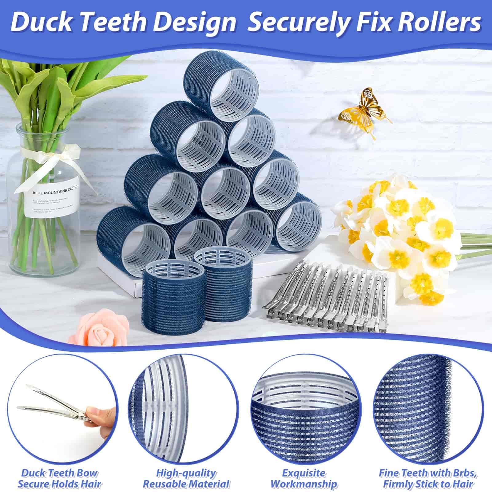 Acejoz hair-roller set inside pack shows organized, easy-to-store styling tools.