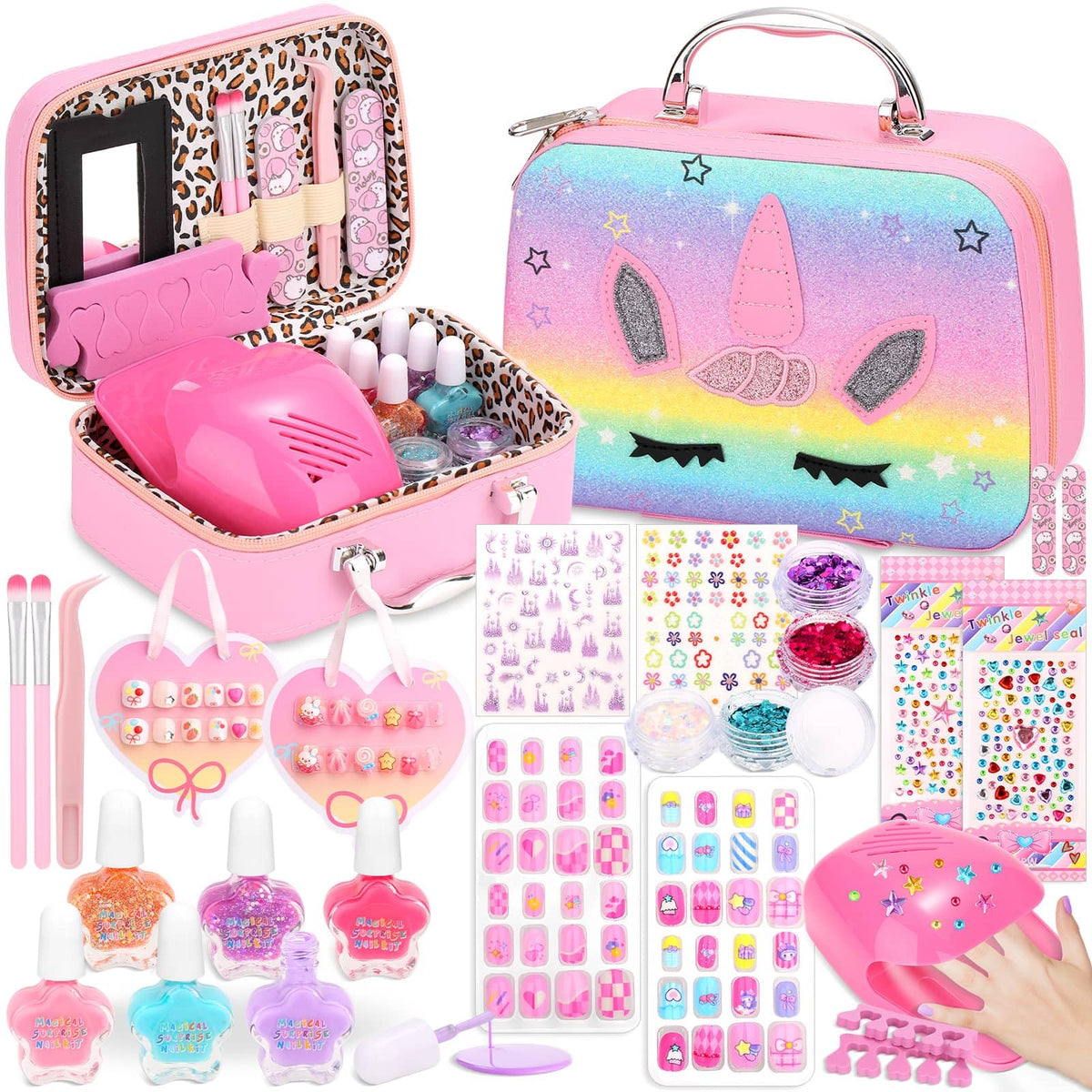 Acejoz kids nails set overview box for at-home nail art fun