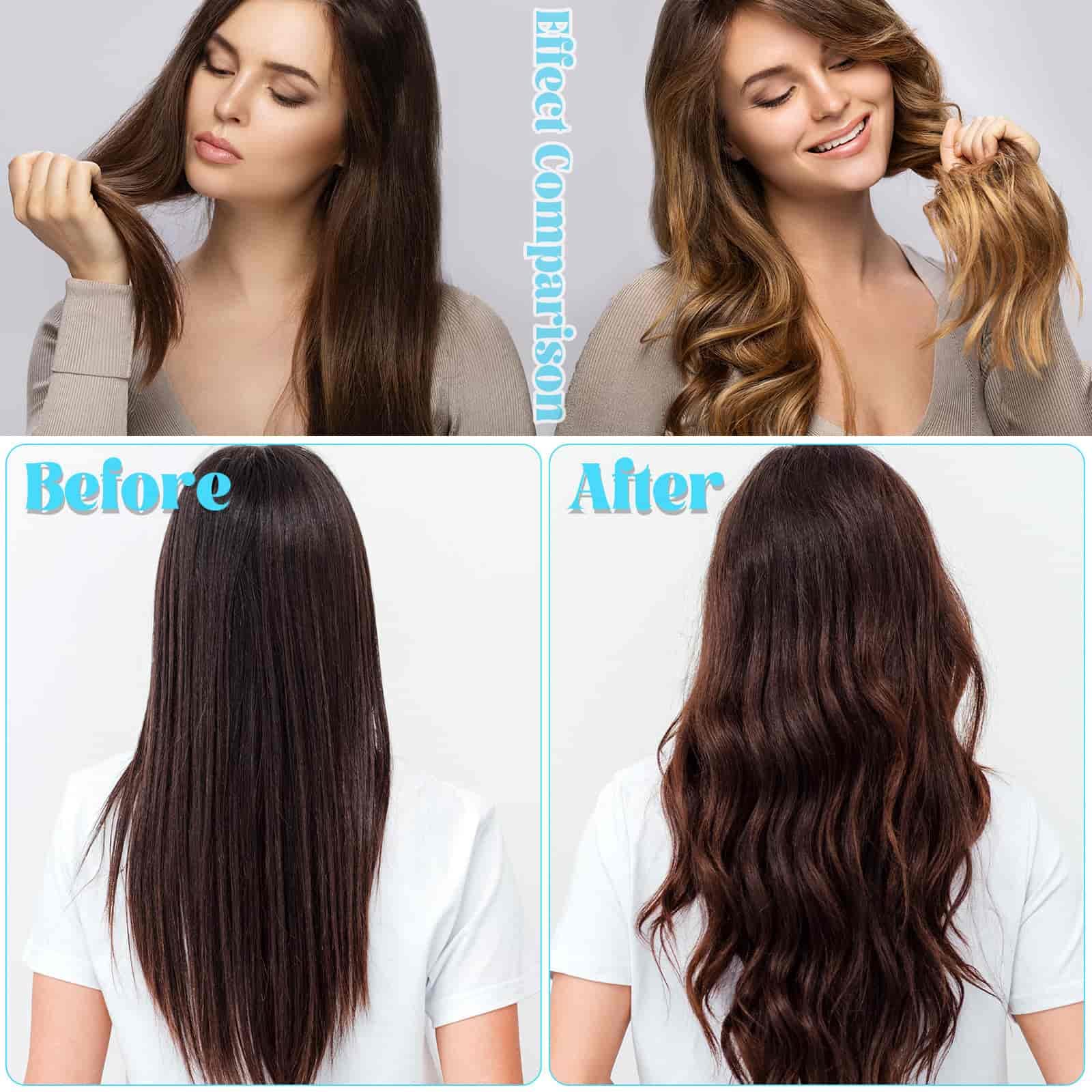 Acejoz long hair rollers in use creating voluminous curls.