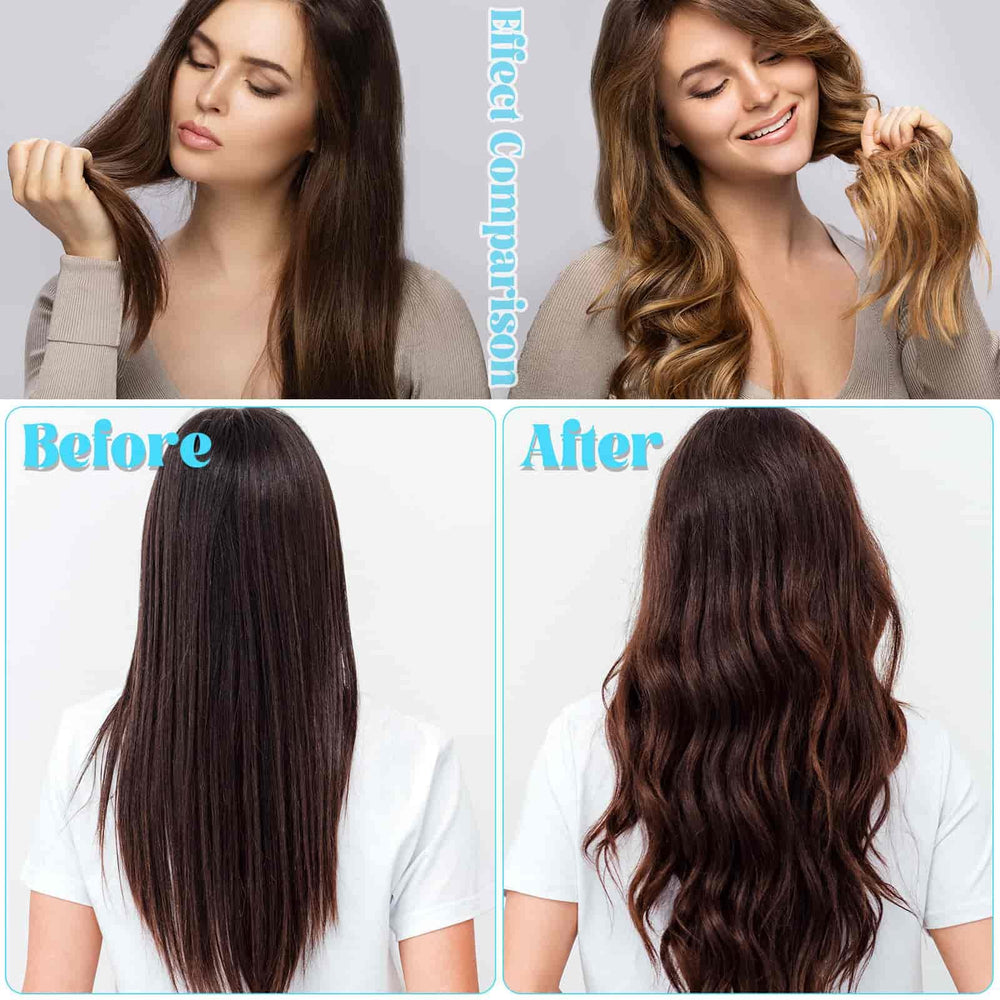 Acejoz long hair rollers in use creating voluminous curls.