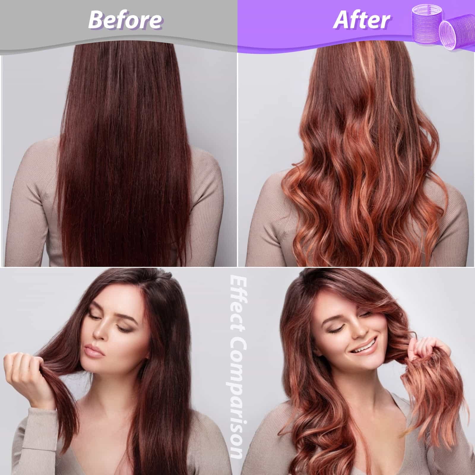 Acejoz long-hair volume result with salon-style curls.