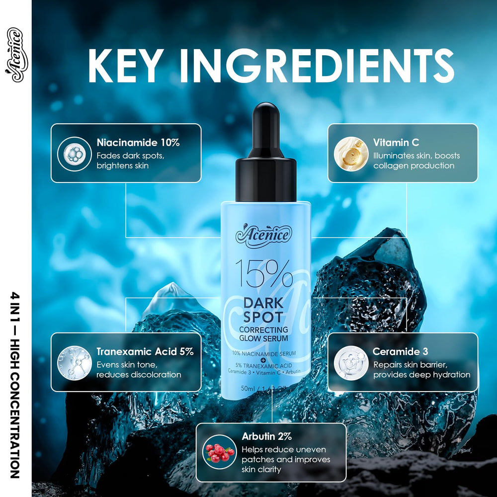 ACENICE TXA+Niacinamide 15% Glow Serum texture swirl showing lightweight consistency
