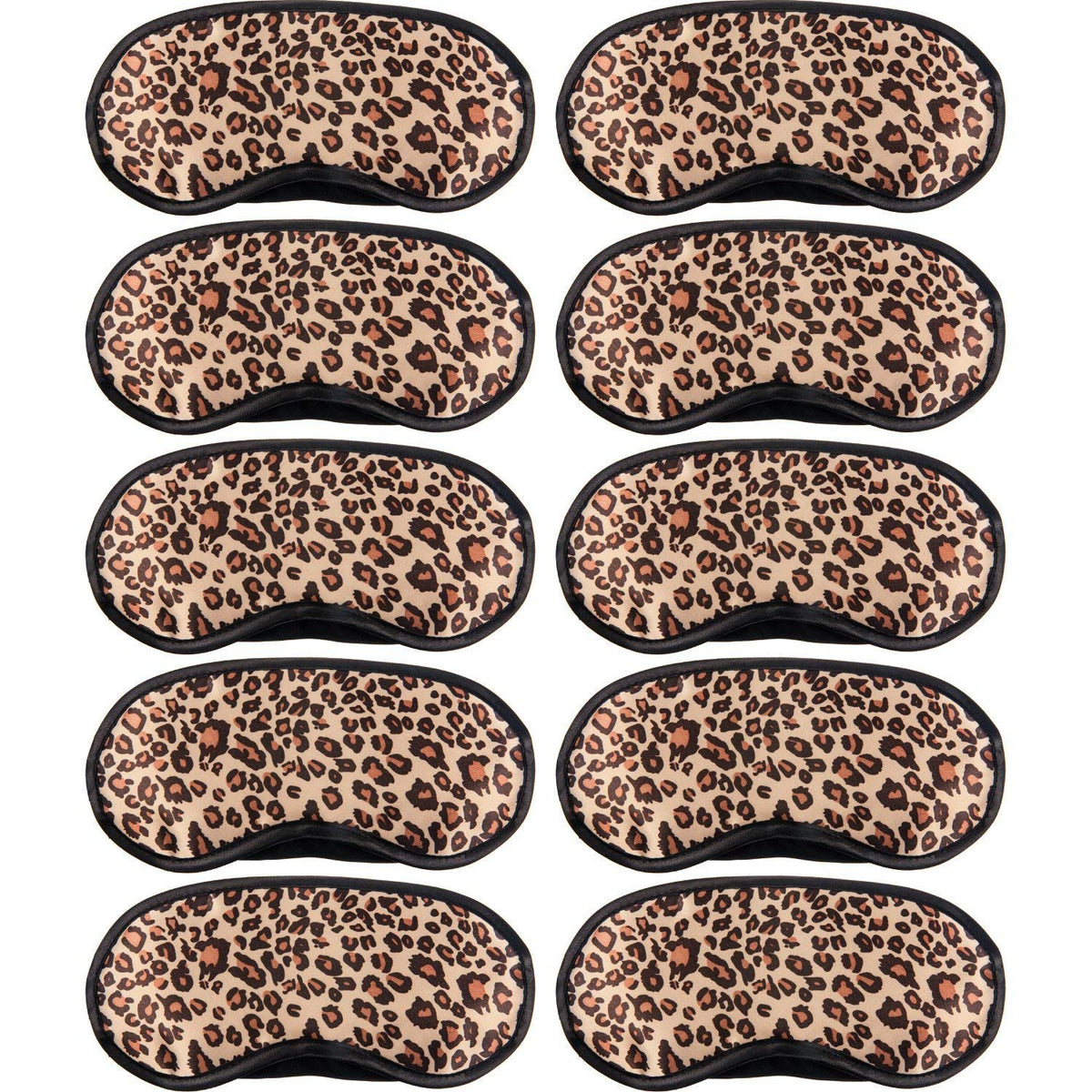 Acfun leopard satin sleep mask front view for travel comfort and light blocking