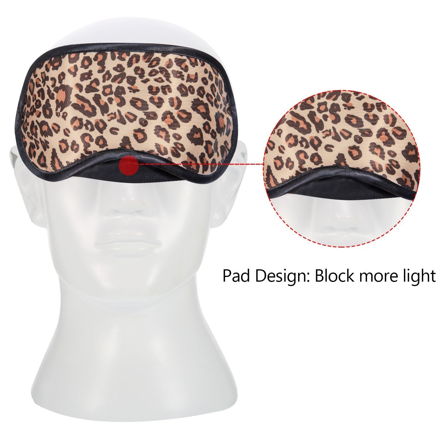 Acfun leopard satin sleep mask side view highlights nose pad shading performance