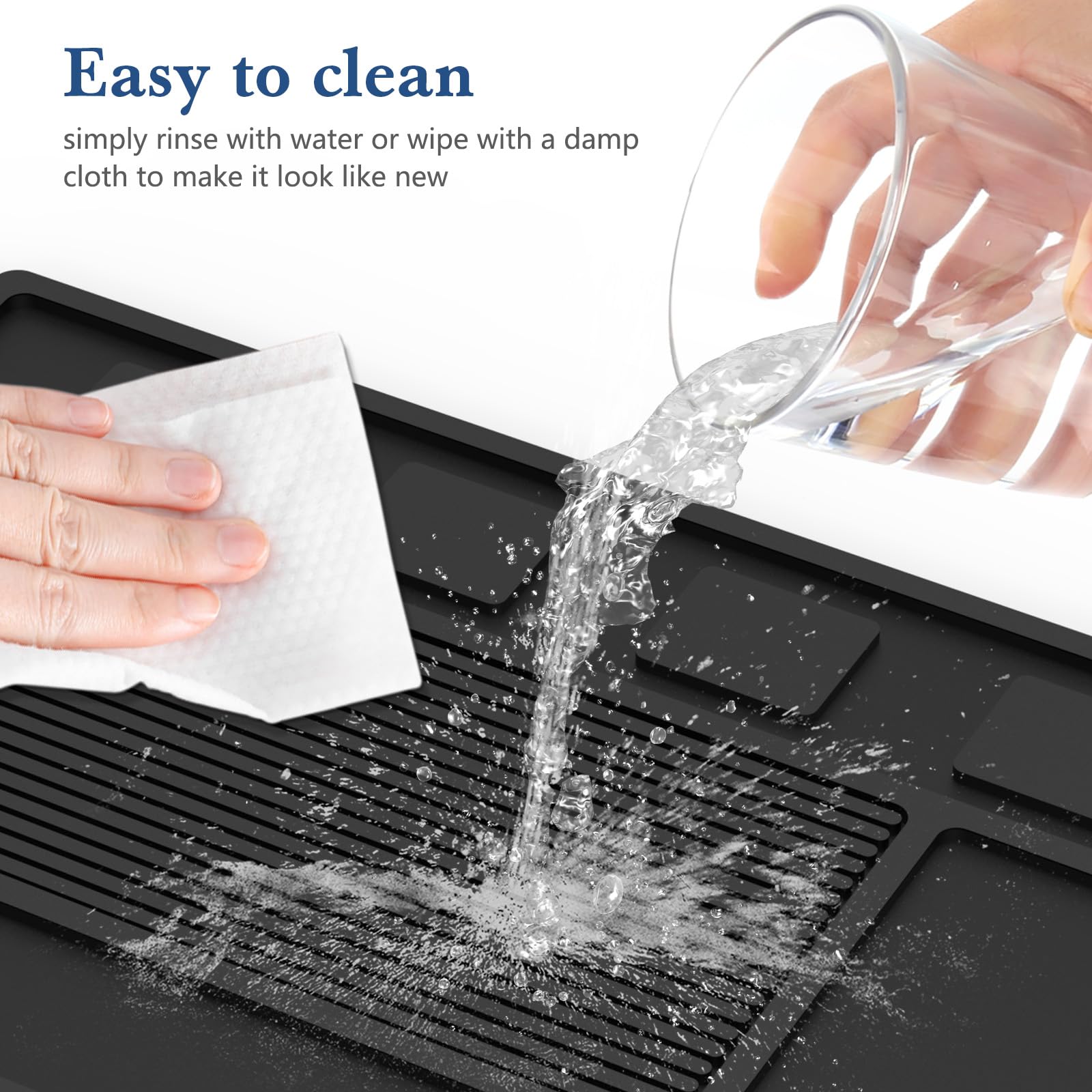 Acfunique barber mat non-slip surface: prevents tools from shifting during cuts for smoother workflow.