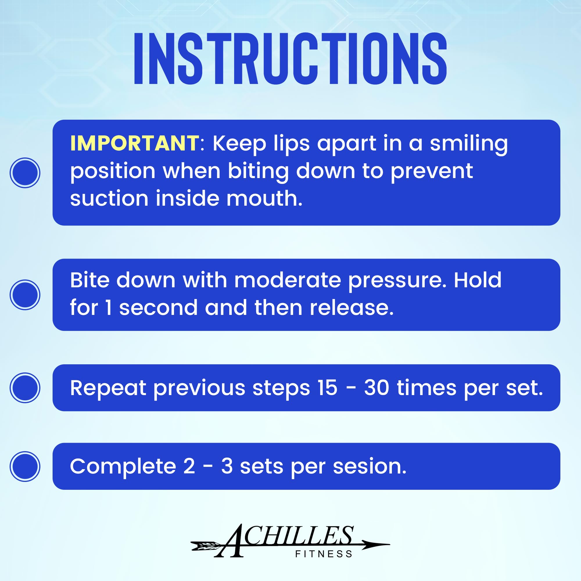 Achilles Fitness Double Chin Reducer jaw exerciser blue easy-clean design for daily use.